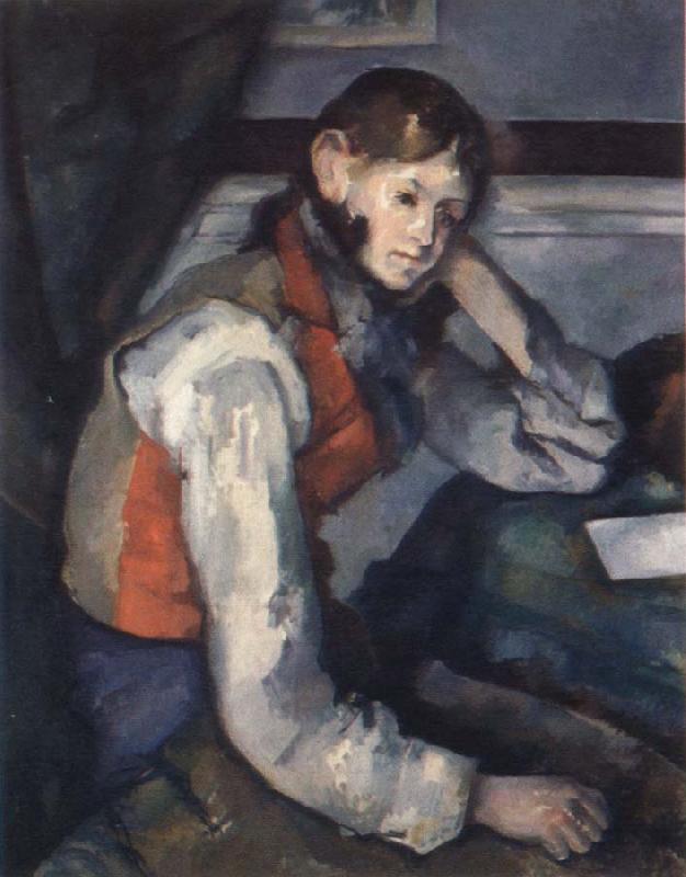 Paul Cezanne the boy in the red waistcoat Germany oil painting art